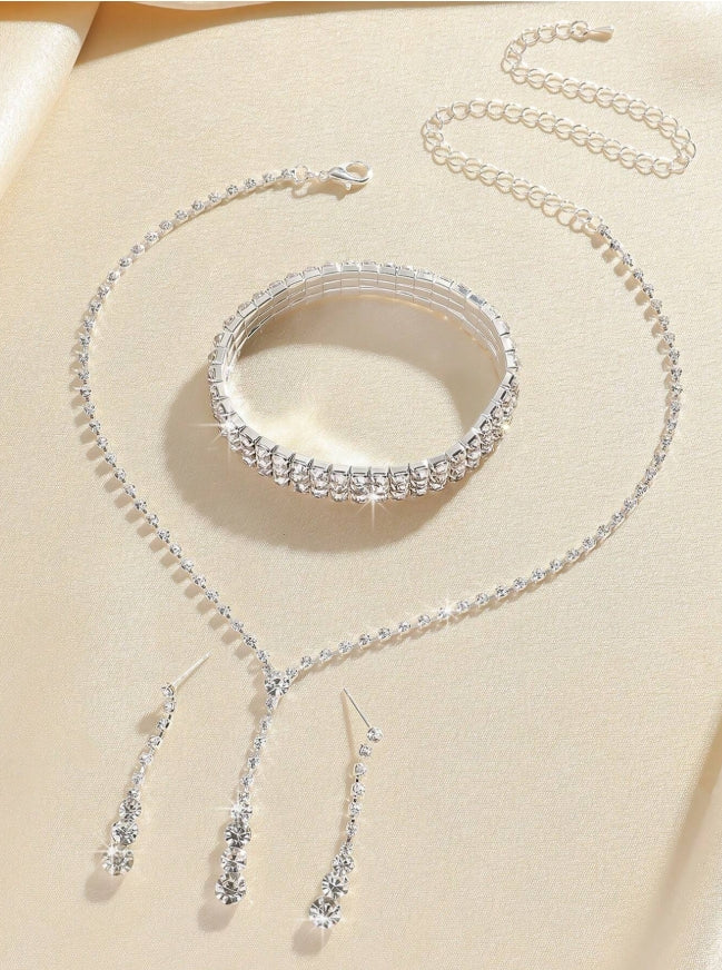 Set Ioana - colier ,bratara ,cercei - Silver White