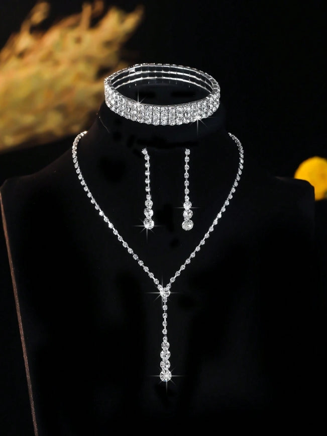 Set Ioana - colier ,bratara ,cercei - Silver White