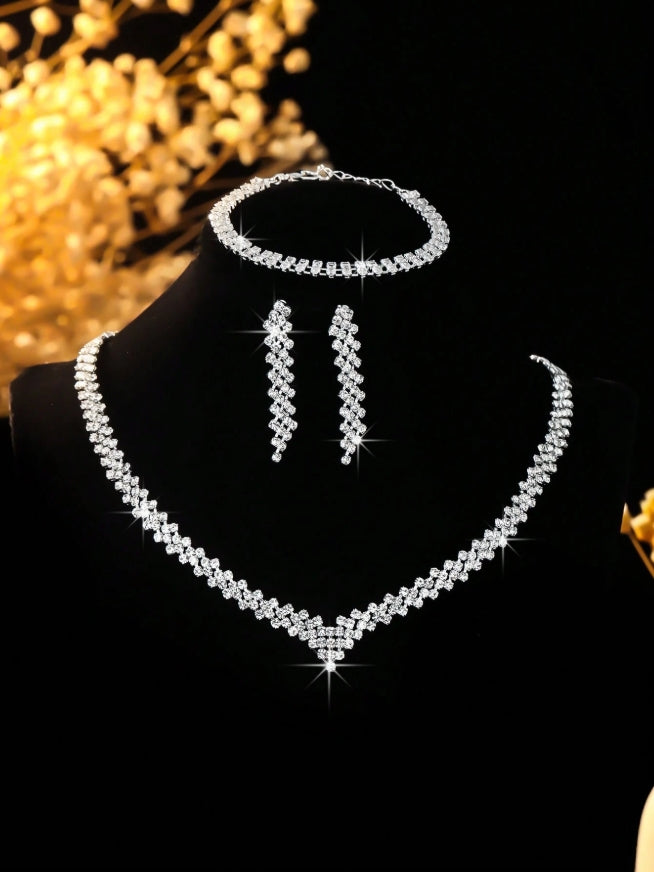 Set Eagle - colier ,bratara ,cercei - Silver White