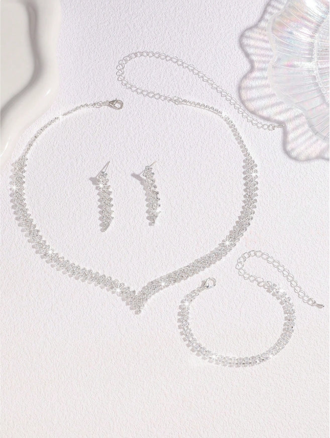 Set Eagle - colier ,bratara ,cercei - Silver White